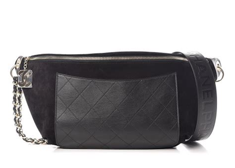 Chanel x Pharrell Waist Bag Black in Suede with 